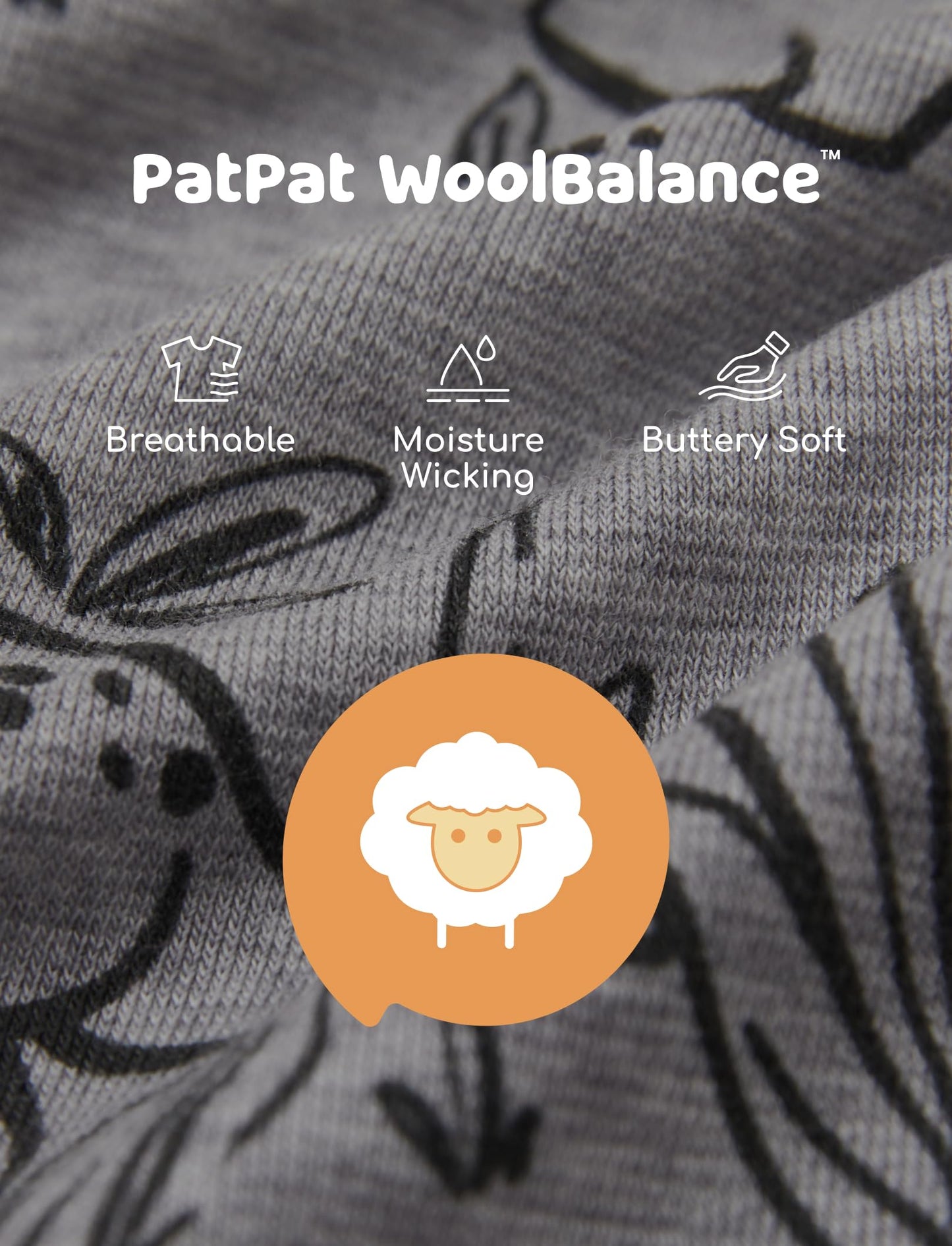 PATPAT Baby Footie Pajamas - Premium Tencel Lyocell & Wool Romper with 2-Way Zipper