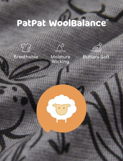 PATPAT Baby Footie Pajamas - Premium Tencel Lyocell & Wool Romper with 2-Way Zipper