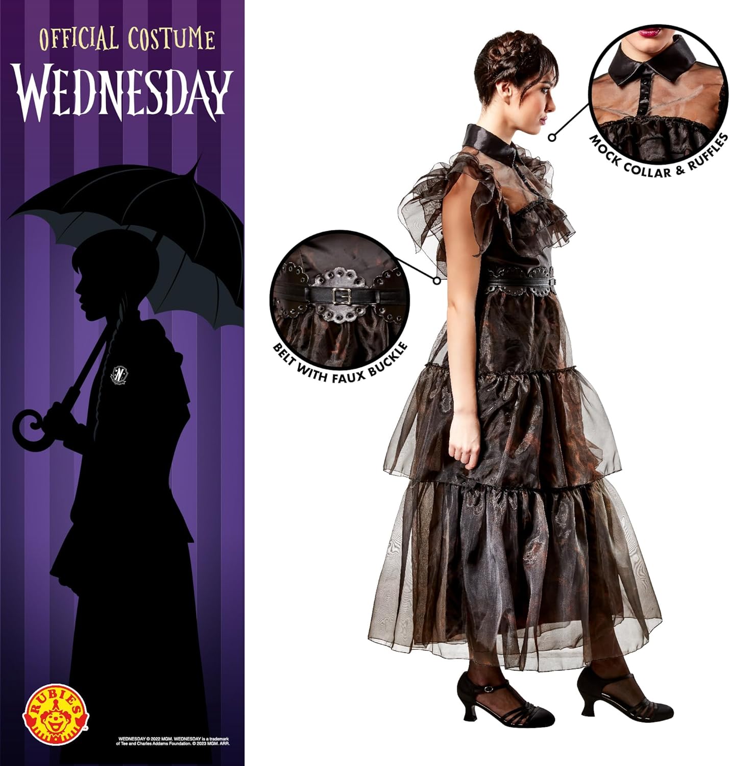 Wednesday Rave Dance Costume Dress Women - Gothic Party Halloween Outfit