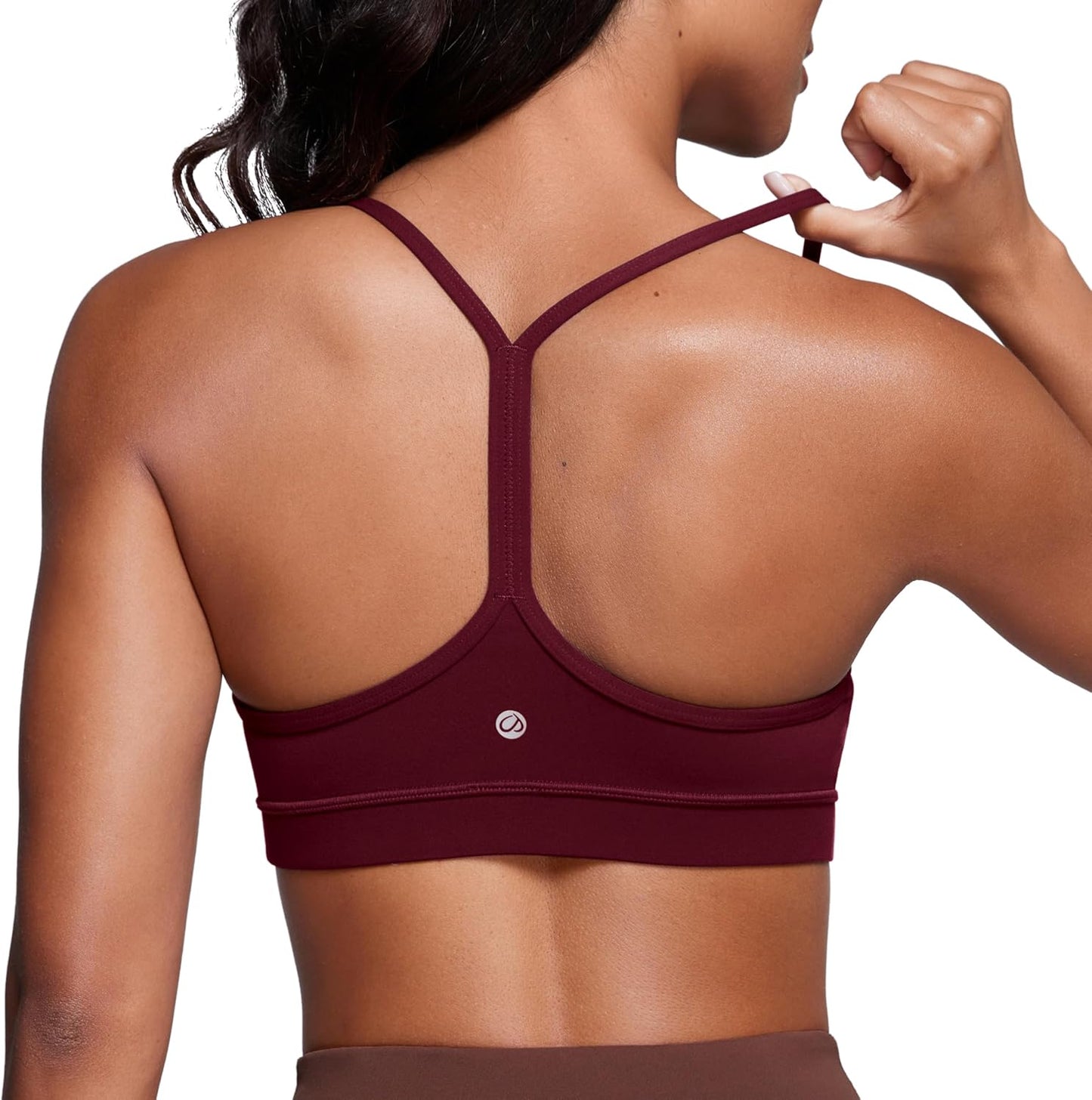 Women's Y-Back Sports Bra Padded Racerback Low Impact Workout Top