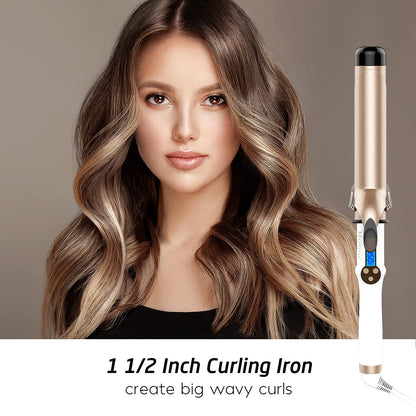 Professional Ceramic Tourmaline Curling Iron 3/4 Inch - Hair Curler with Heat Protection