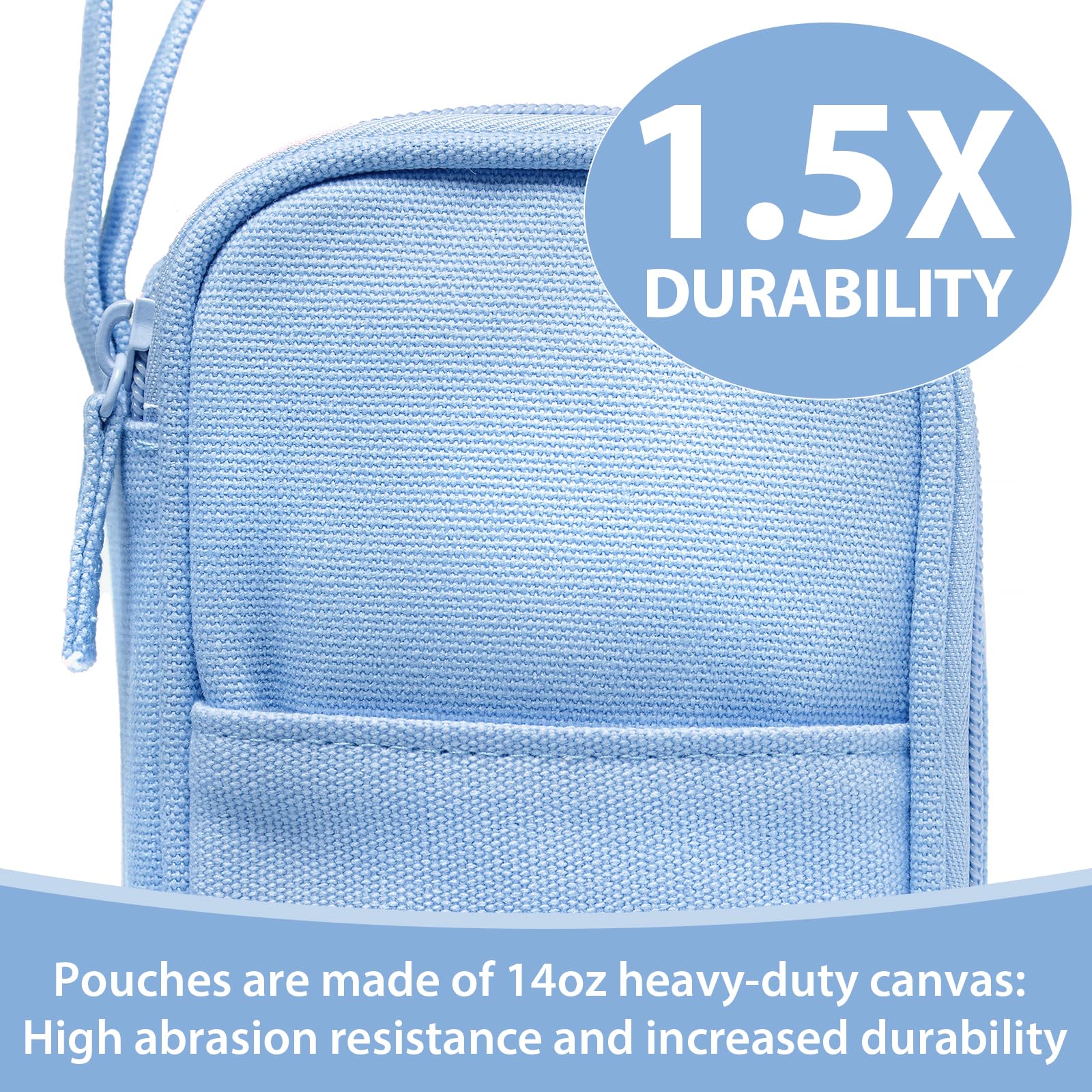 Large Pencil Case 1800ml - Heavy Duty Canvas School Supplies Organizer for Kids Students