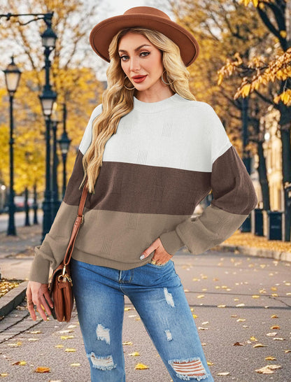 Women's Turtleneck Sweaters - Knit Pullover Long Sleeve Fall Fashion Top
