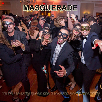 Rhinestone Metal Masquerade Mask for Women - Venetian Party Mask - Elegant Prom Ball Costume Accessory