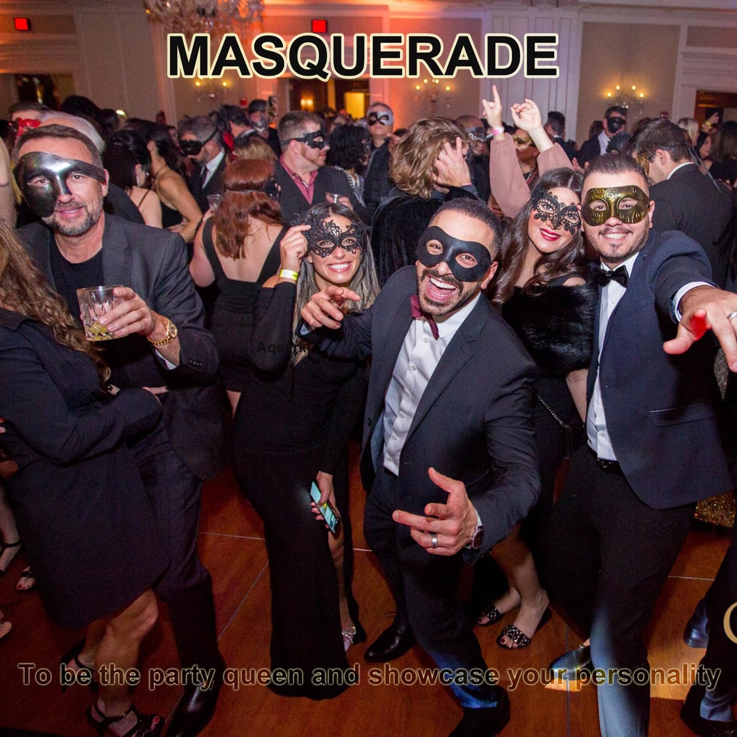 Rhinestone Metal Masquerade Mask for Women - Venetian Party Mask - Elegant Prom Ball Costume Accessory