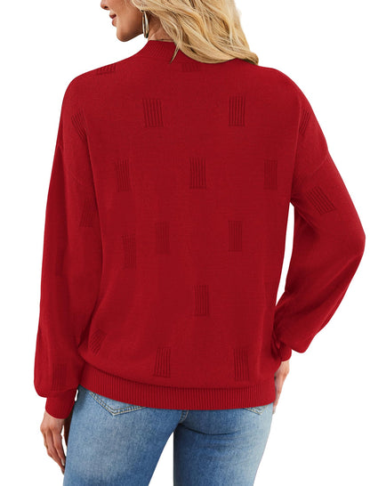 Women's Turtleneck Sweaters - Knit Pullover Long Sleeve Fall Fashion Top