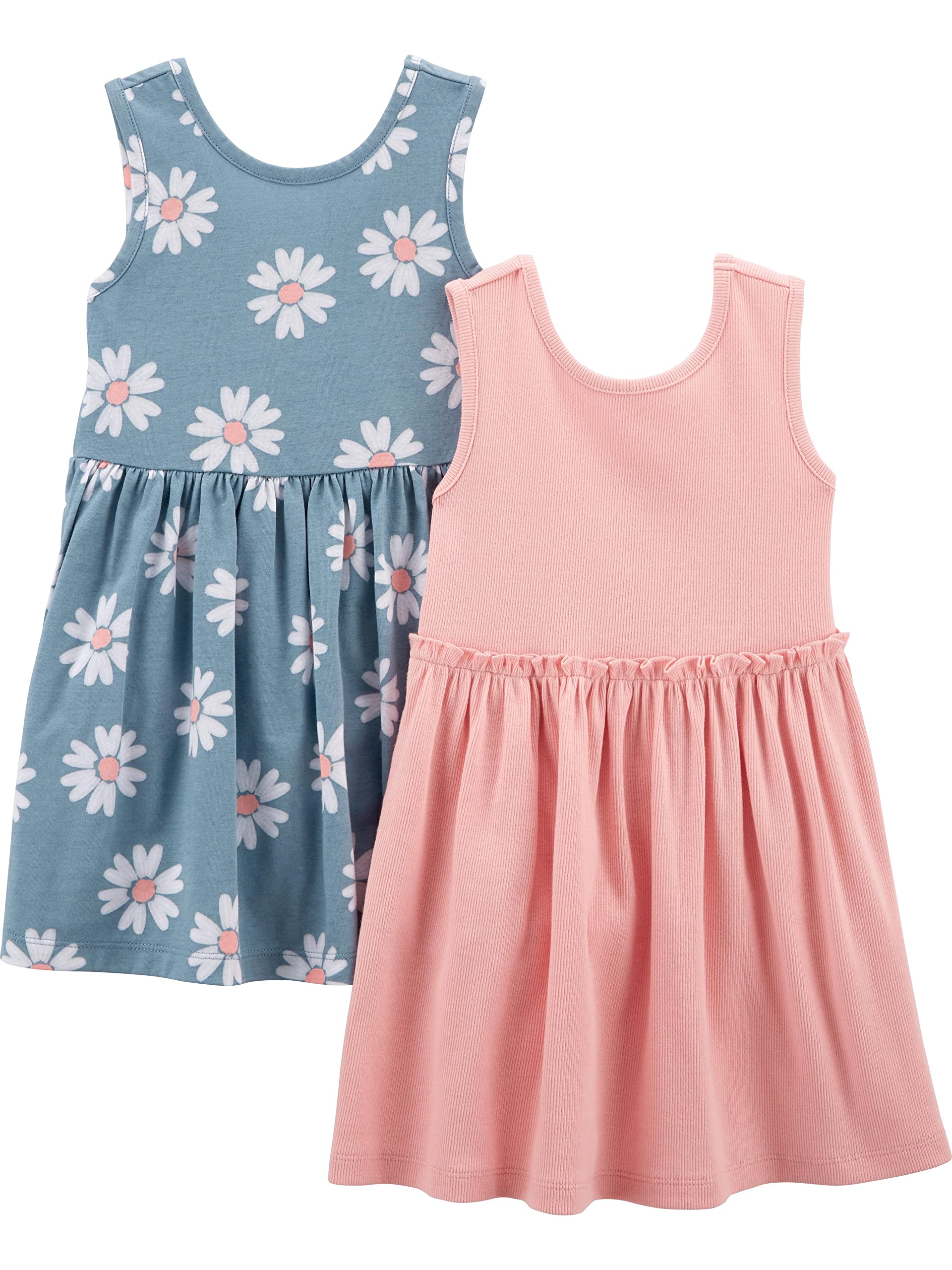 Girls Dress Set 2-Pack - Short Sleeve and Sleeveless Dresses