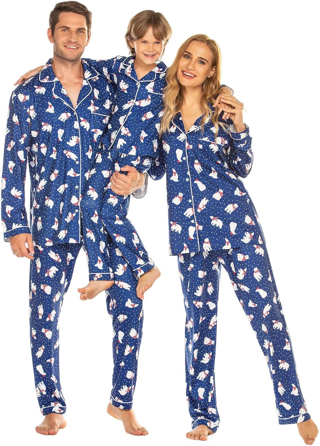 Christmas Family Matching Pajamas - Long Sleeve Button Down PJ Set