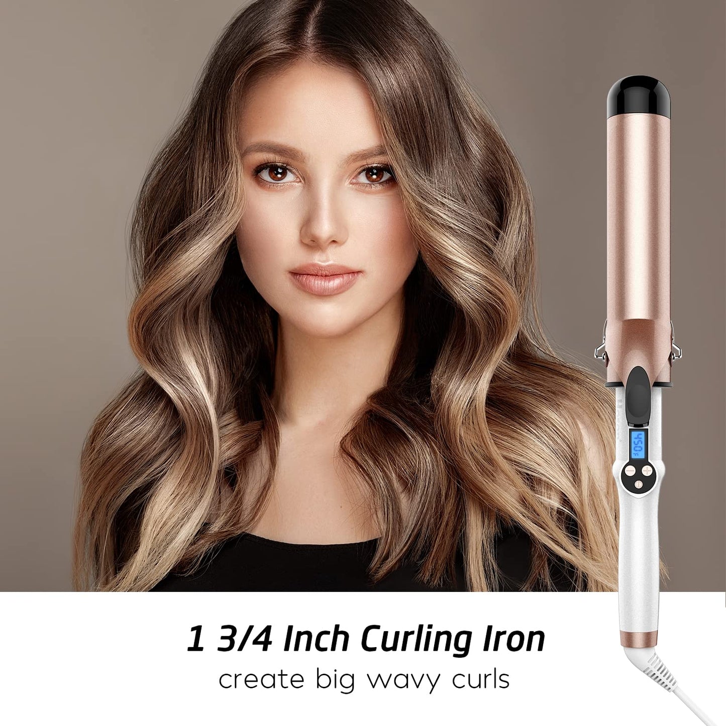 Professional Ceramic Tourmaline Curling Iron 3/4 Inch - Hair Curler with Heat Protection