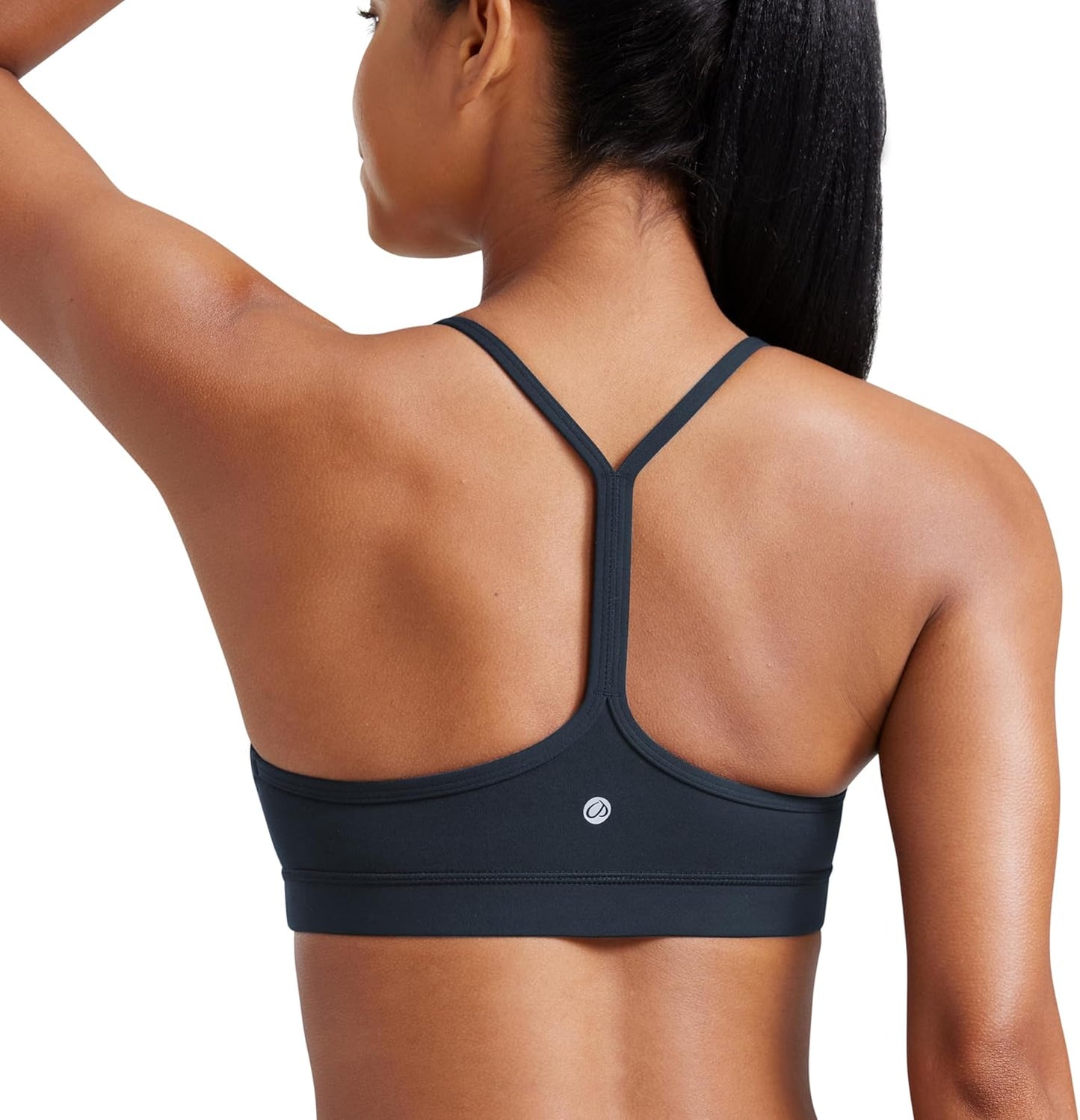 Women's Y-Back Sports Bra Padded Racerback Low Impact Workout Top True Navy