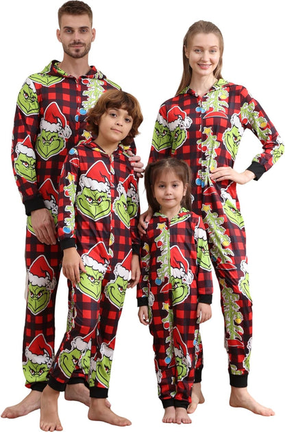 Matching Christmas Onesies for Family - Zip Up One-Piece Holiday Pajamas