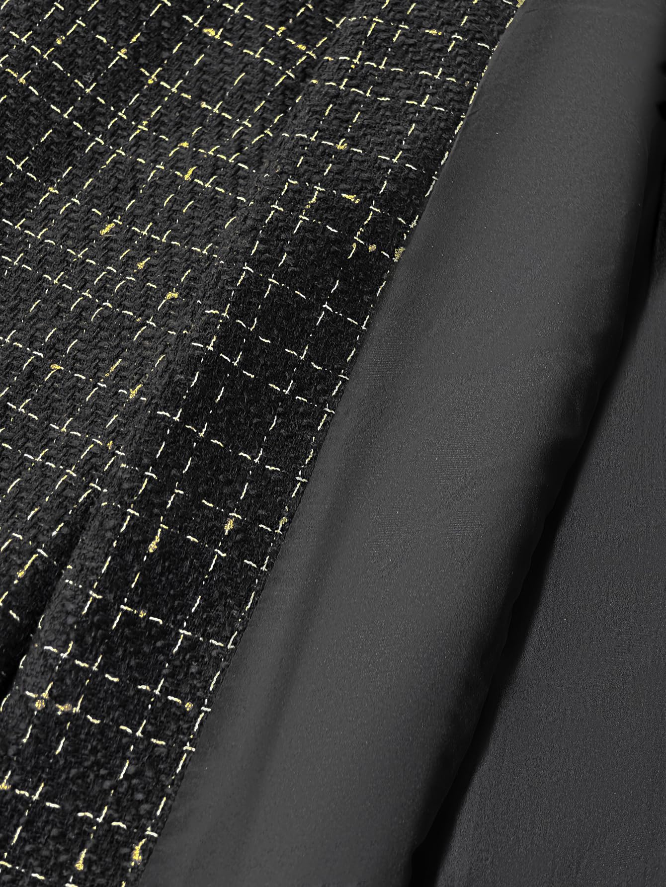 Women's Tweed Blazer Jacket - Open Front Stand Collar Professional Work Coat