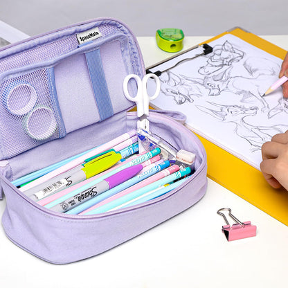 Large Pencil Case 1800ml - Heavy Duty Canvas School Supplies Organizer for Kids Students