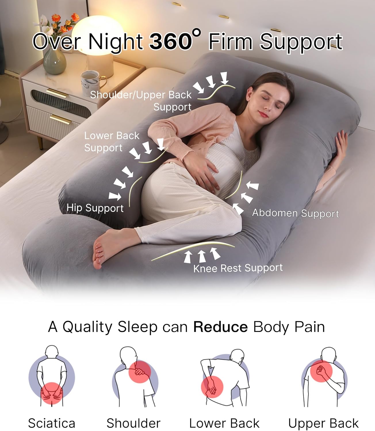 Full Body Pregnancy Pillow 57 Inch Maternity Support Pillow