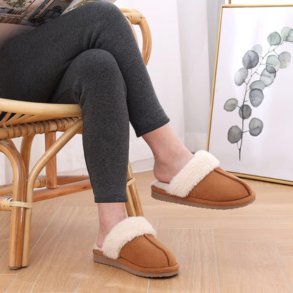 Fuzzy Memory Foam Slippers for Women - Fluffy Winter House Shoes Indoor Outdoor