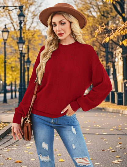 Women's Turtleneck Sweaters - Knit Pullover Long Sleeve Fall Fashion Top