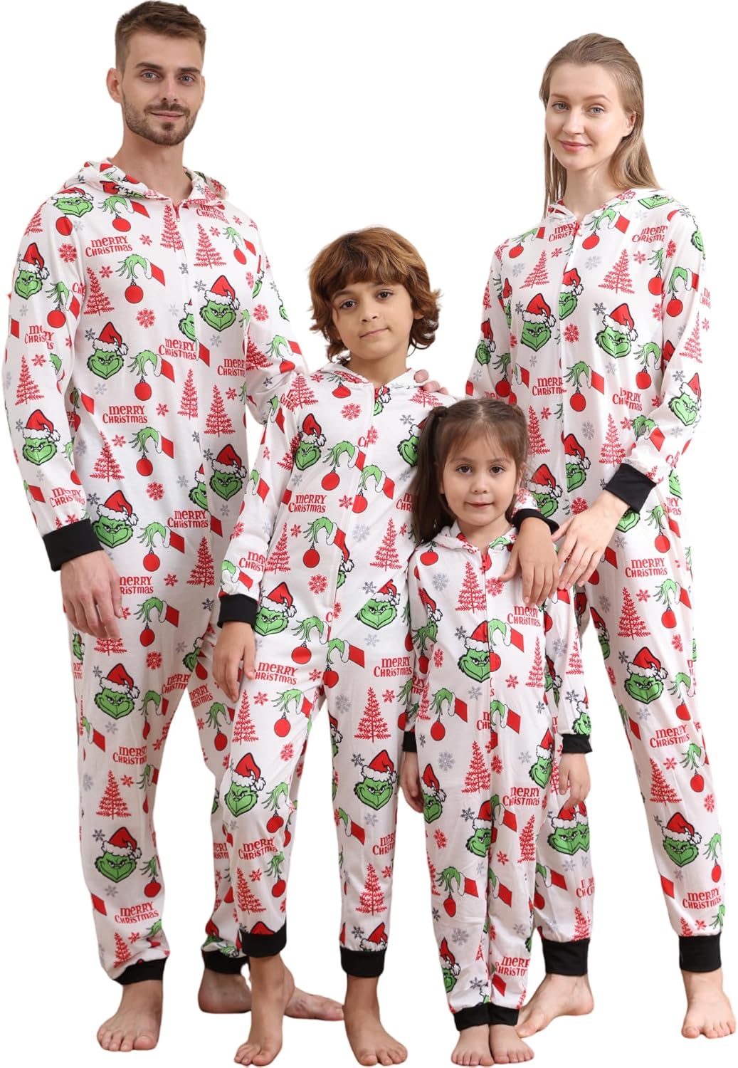 Matching Christmas Onesies for Family - Zip Up One-Piece Holiday Pajamas