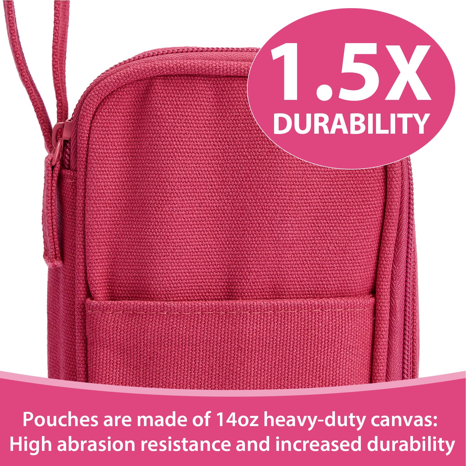 Large Pencil Case 1800ml - Heavy Duty Canvas School Supplies Organizer for Kids Students