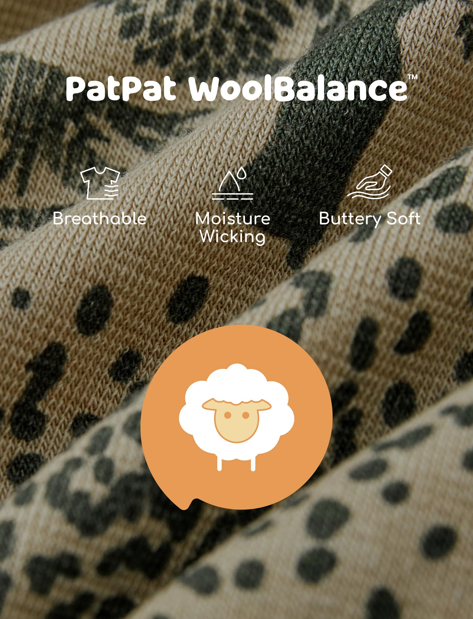 PATPAT Baby Footie Pajamas - Premium Tencel Lyocell & Wool Romper with 2-Way Zipper