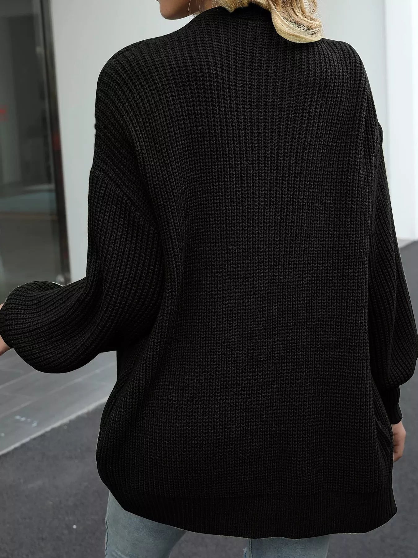 Oversized Chunky Knit Open Front Cardigan