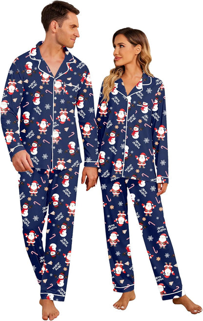 Christmas Family Matching Pajamas - Long Sleeve Button Down PJ Set