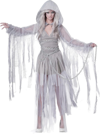 Haunting Beauty Costume for Women - Gothic Halloween Dress Outfit Silver
