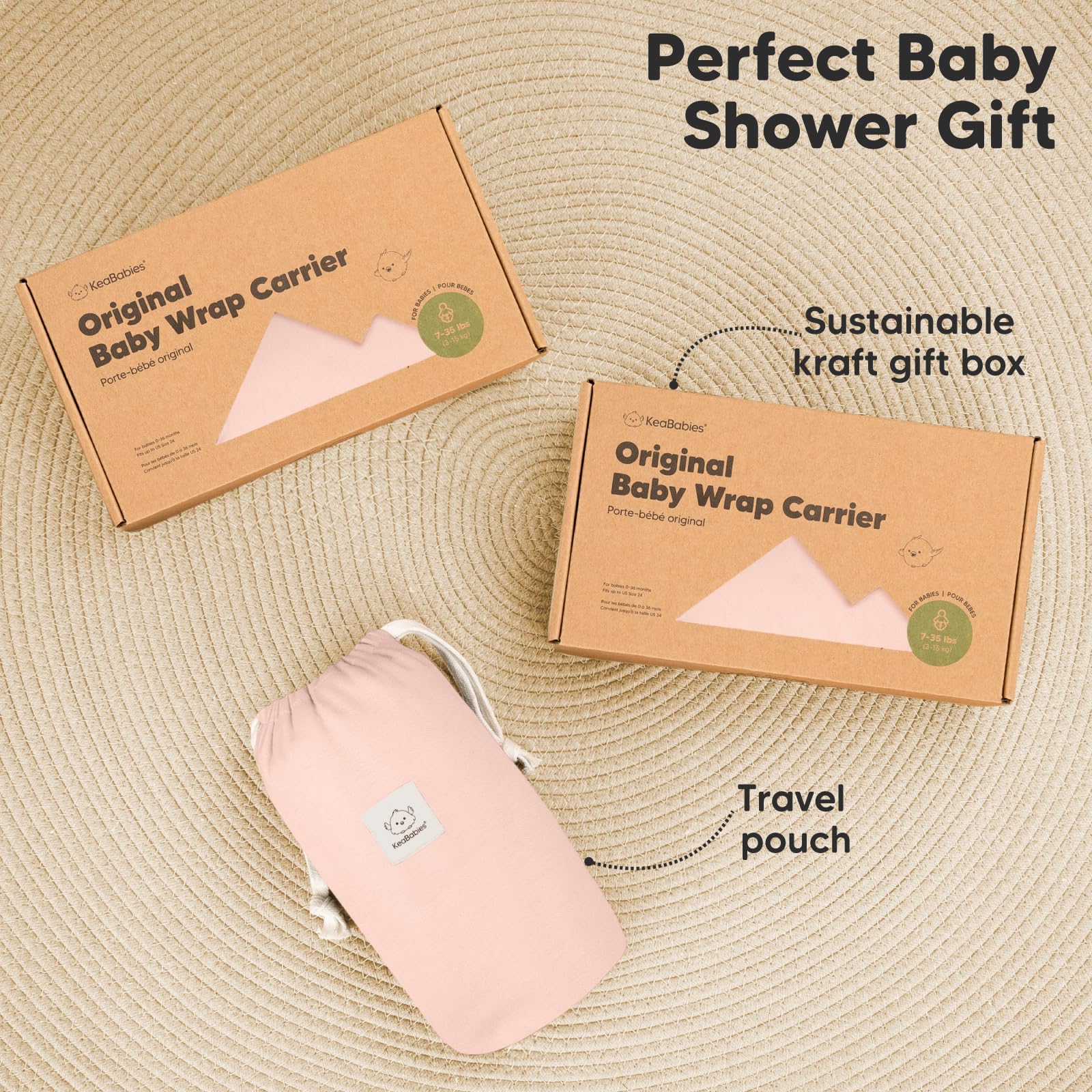 Baby Wrap Carrier Newborn to Toddler Hands-Free Infant Sling