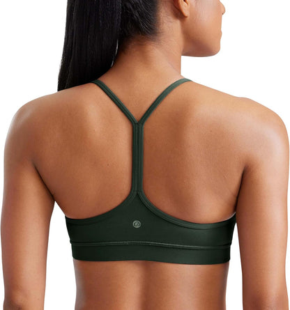 Women's Y-Back Sports Bra Padded Racerback Low Impact Workout Top