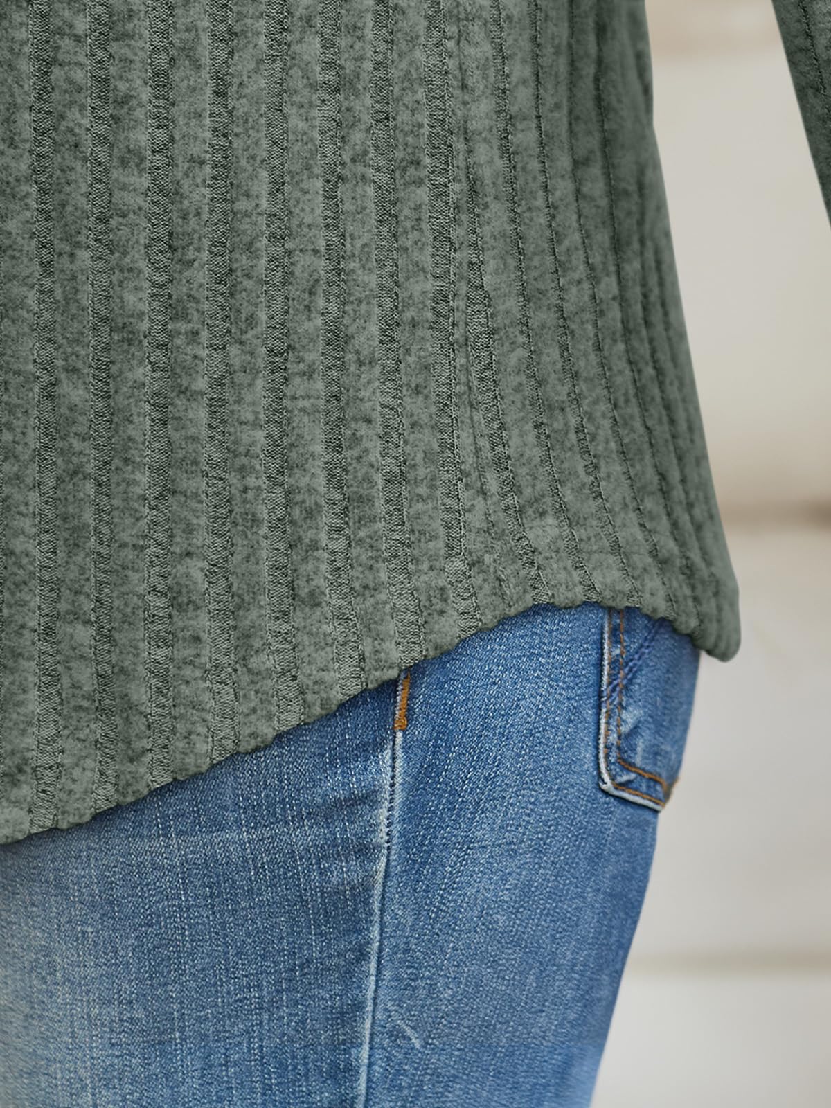 Women's Long Sleeve Tunic Tops - Dressy Casual Color Block Sweaters