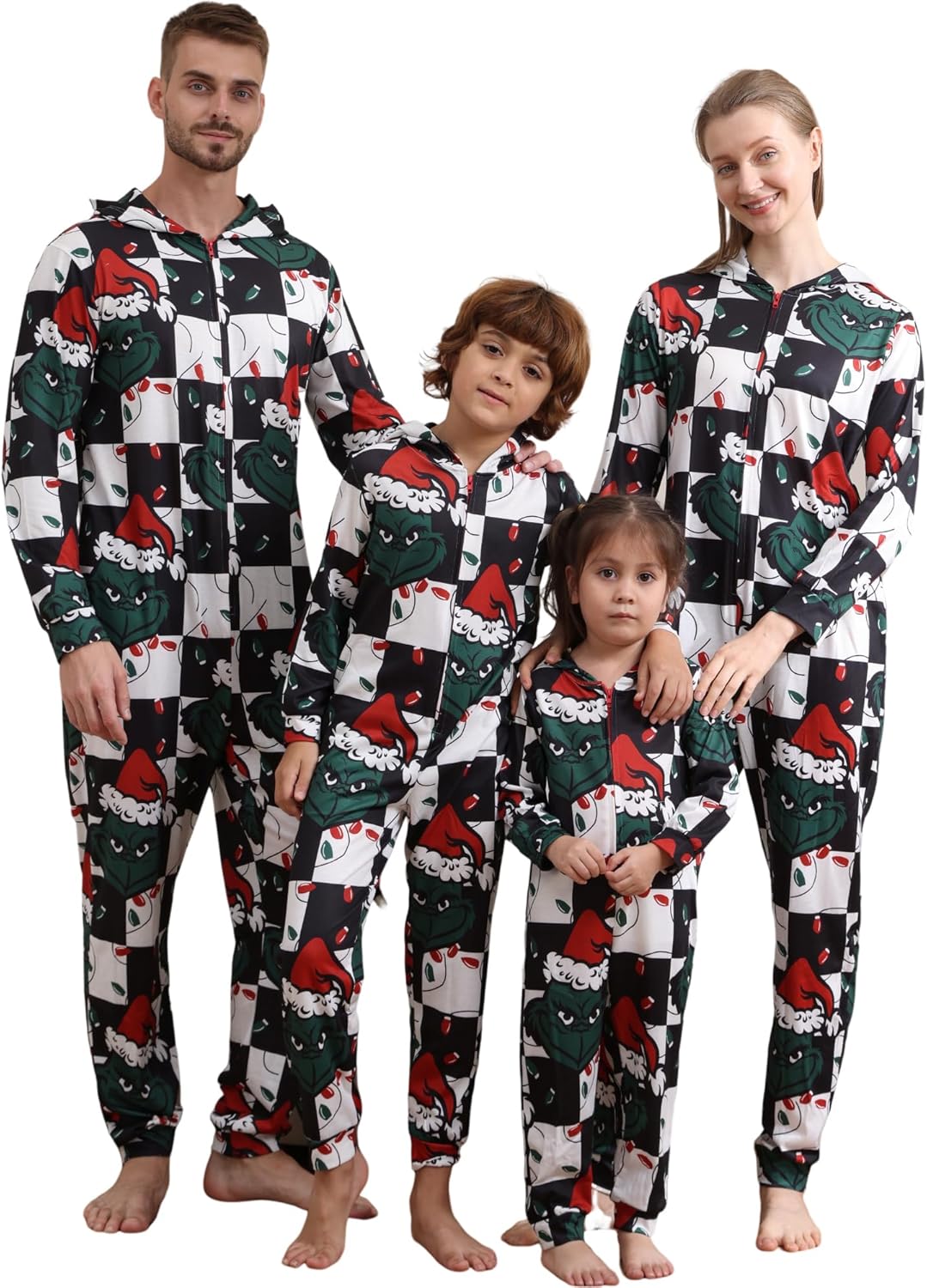 Matching Christmas Onesies for Family - Zip Up One-Piece Holiday Pajamas