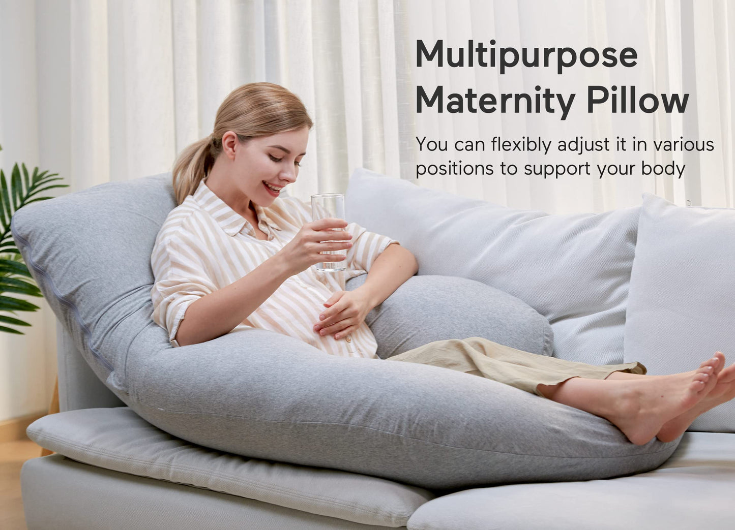 U-Shaped Full Body Pregnancy Pillow 57 Inch Maternity Support Pillow