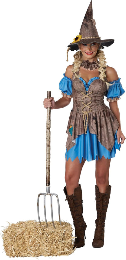 Scarecrow Costume - Women's Halloween Outfit with Corset and Accessories