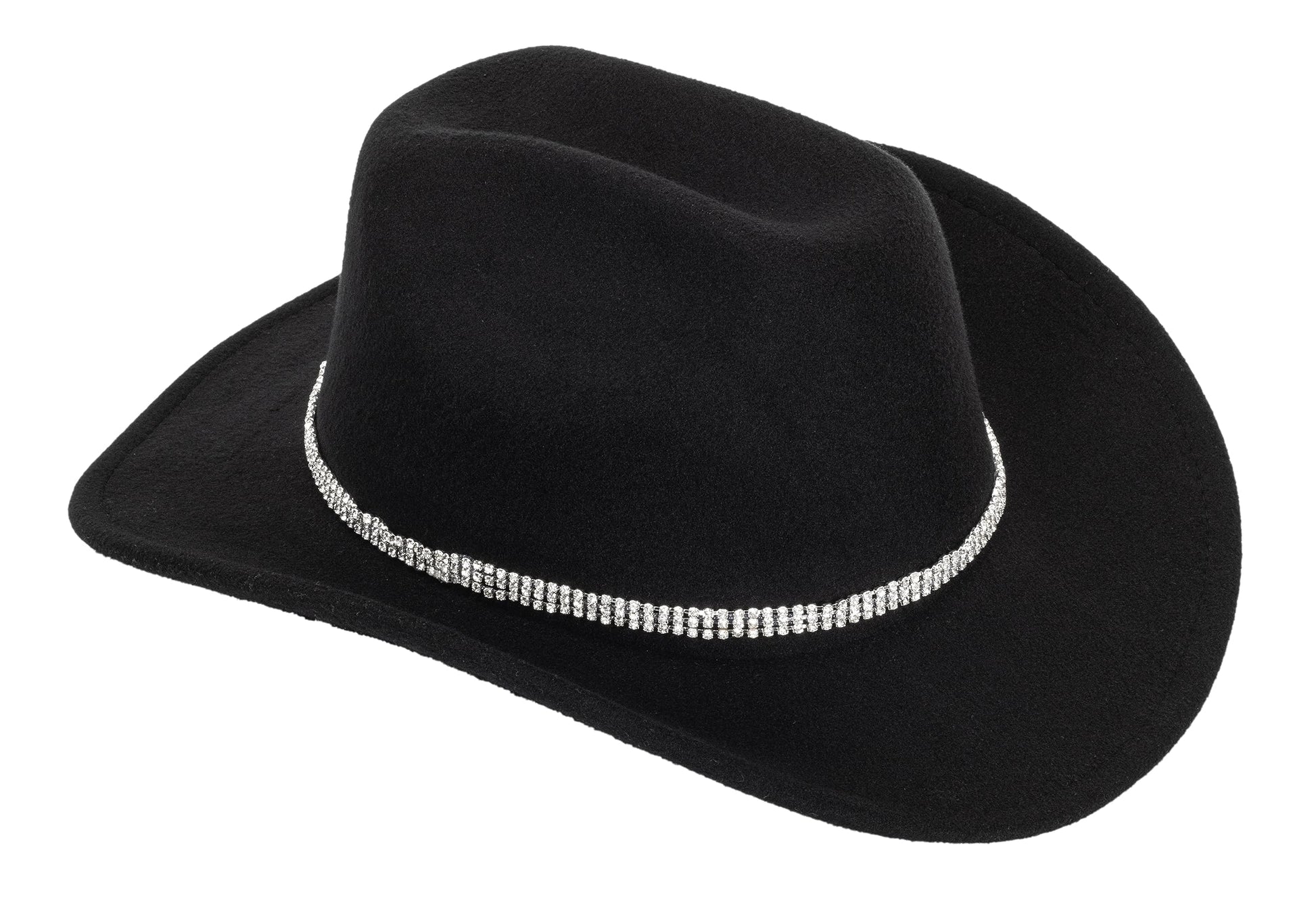 Women's Western Rhinestone Cowboy Hat - Bling Diamond Band Rodeo Fedora