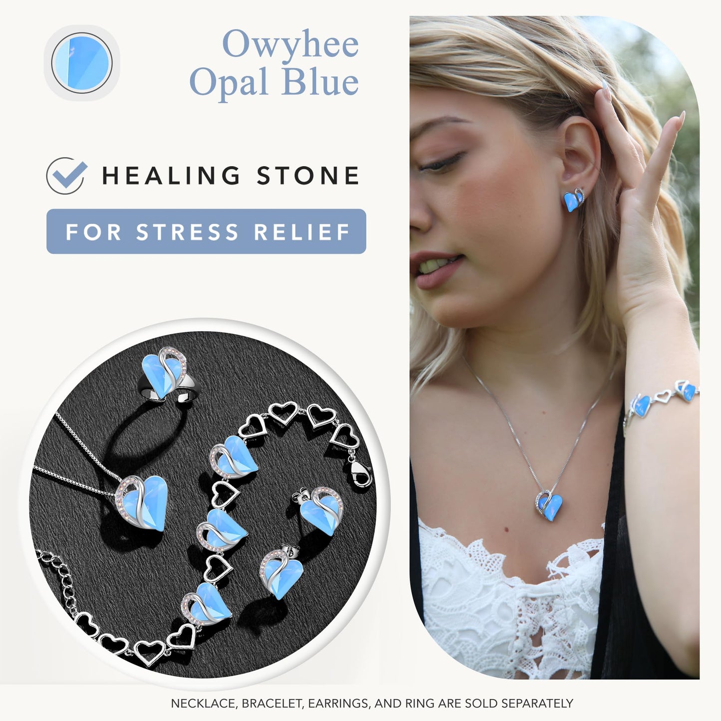 Infinity Love Birthstone Heart Necklace - 18K White Gold Plated Crystal Pendant Gift for Women