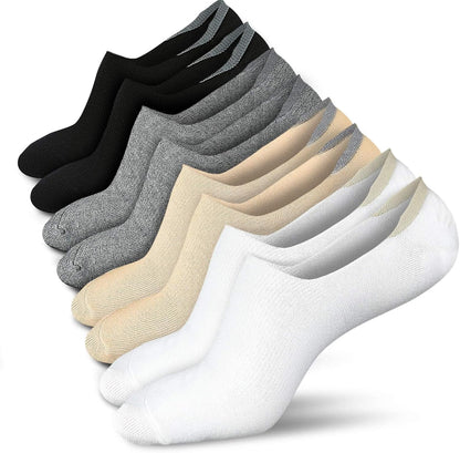 Women No Show Socks - Non Slip Low Cut Invisible Socks 4/8 Pairs 4 Pairs_4 Colors