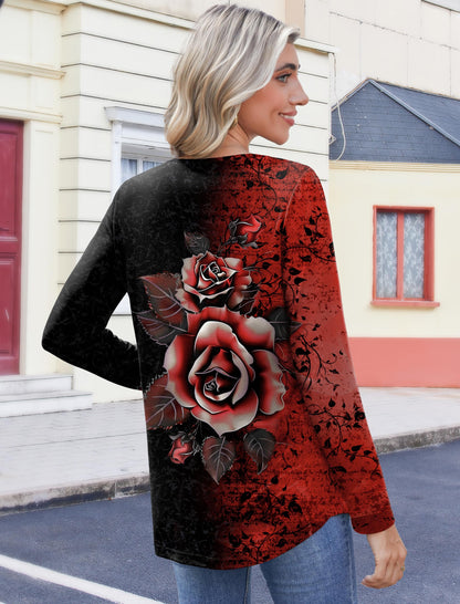 Women Long Sleeve V Neck Blouse - Casual Dressy Work Tunic Top with Pleated Detail 2025