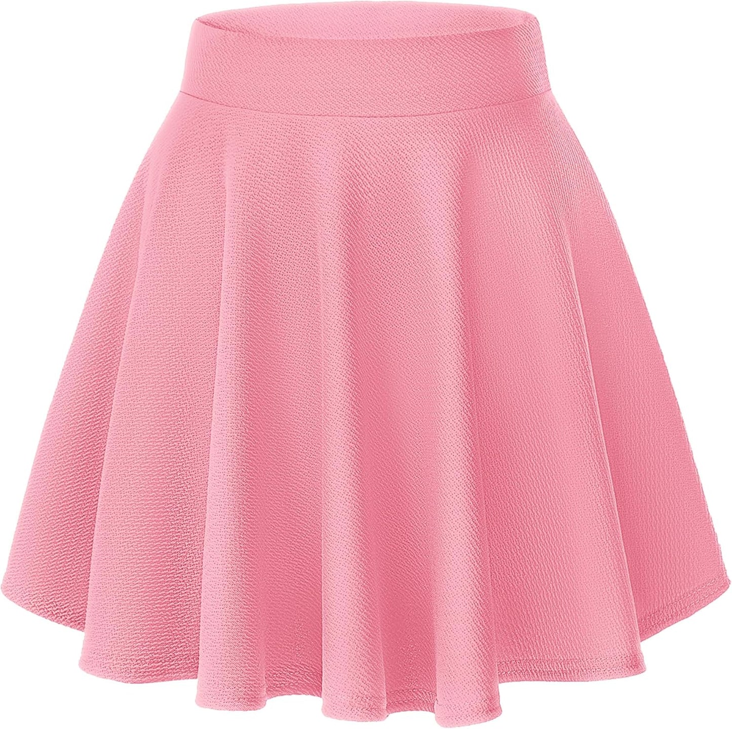 Women Flared Mini Skater Skirt - Stretchy A-Line Circle Skirt