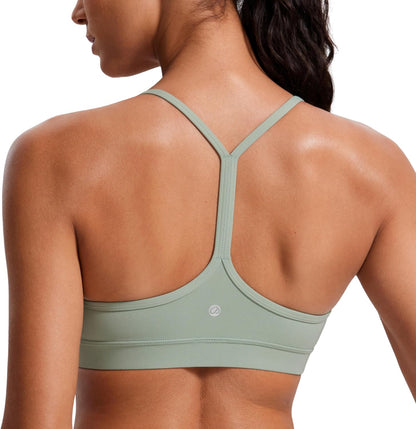 Women's Y-Back Sports Bra Padded Racerback Low Impact Workout Top