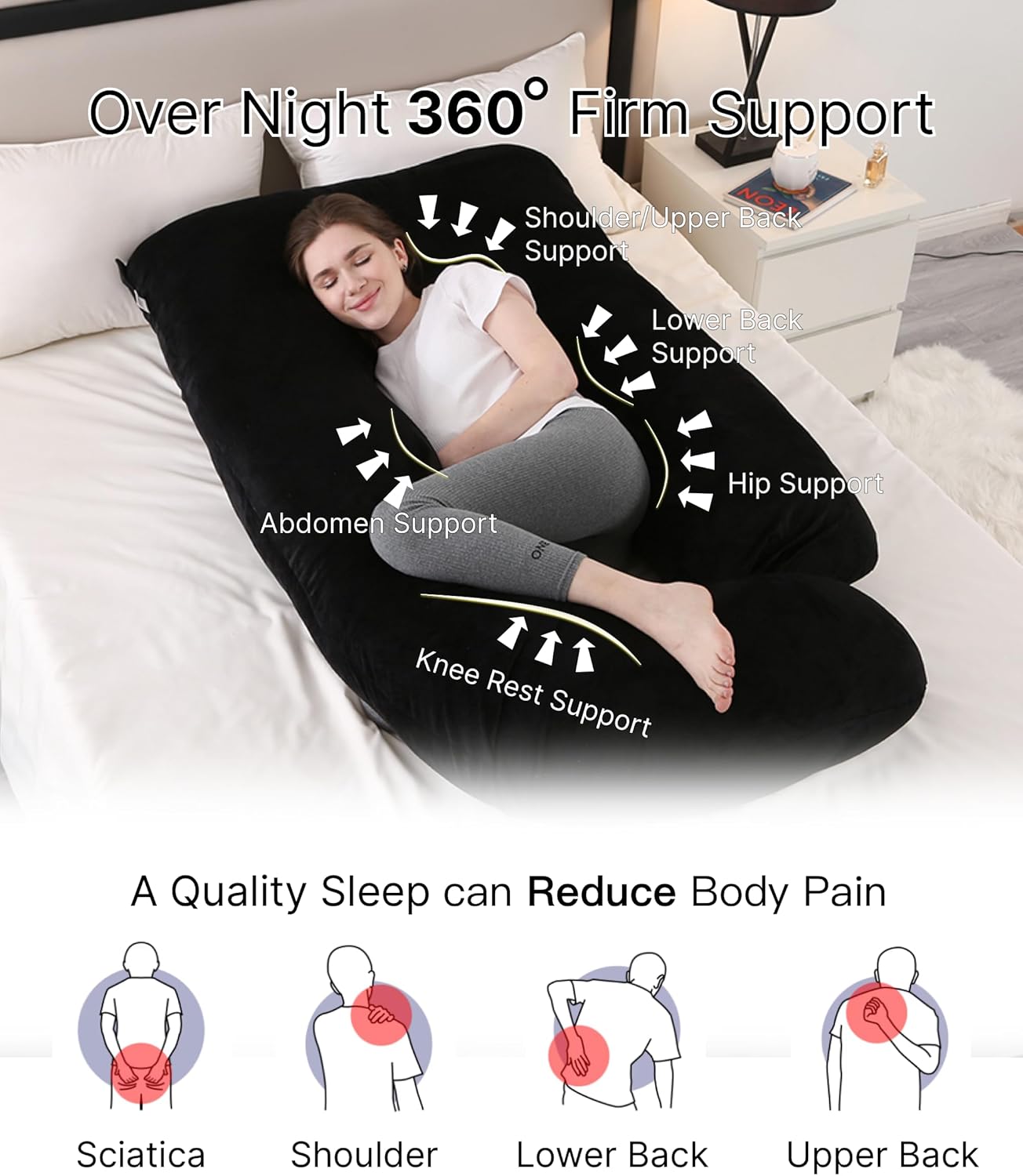 Full Body Pregnancy Pillow 57 Inch Maternity Support Pillow