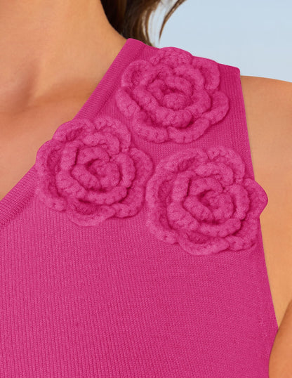 Women's One Shoulder Maxi Dress - Floral Ribbed Knit Summer Cocktail Dress