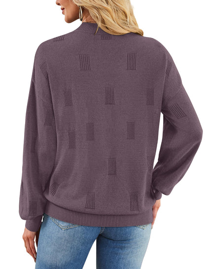 Women's Turtleneck Sweaters - Knit Pullover Long Sleeve Fall Fashion Top