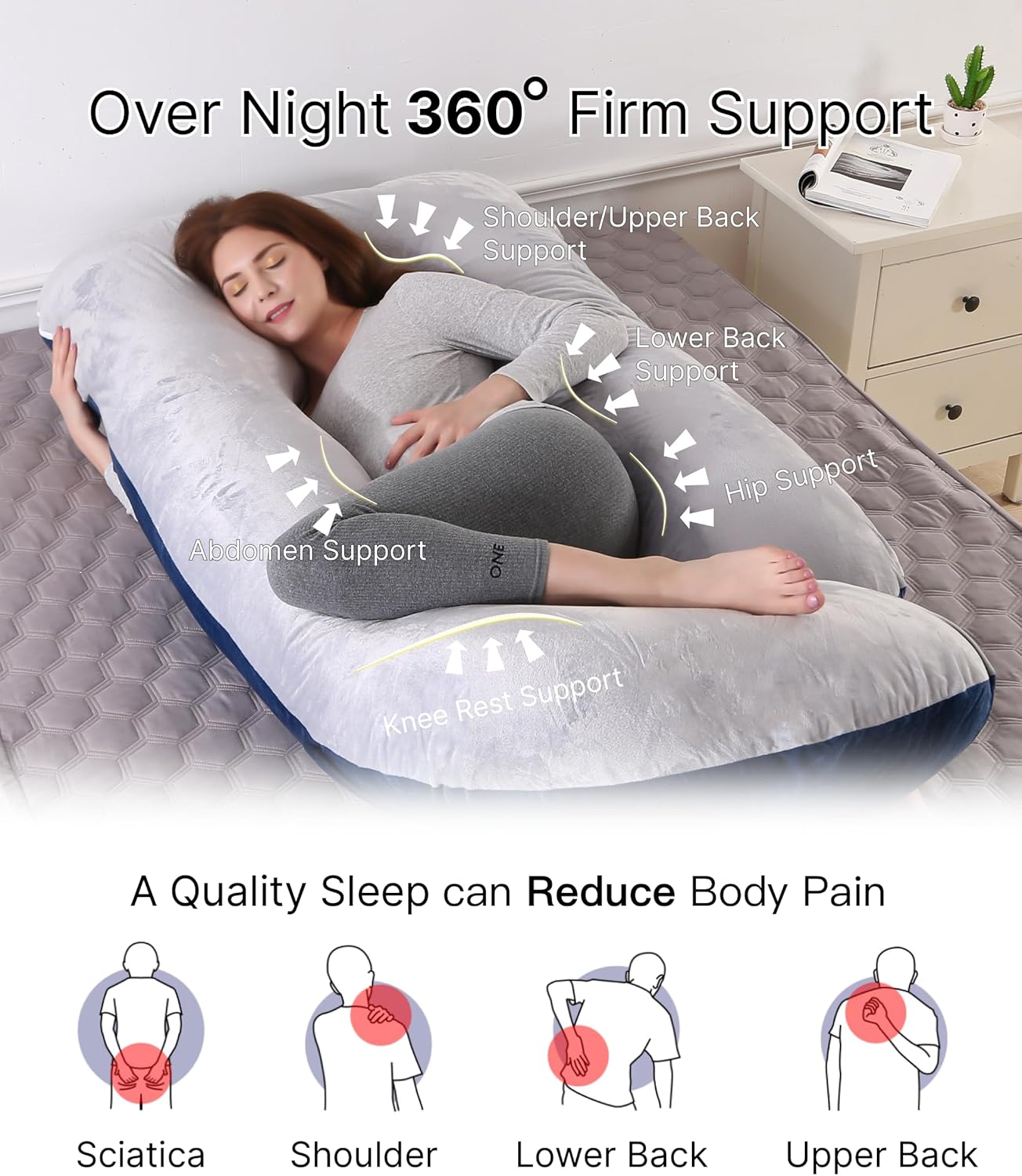 Full Body Pregnancy Pillow 57 Inch Maternity Support Pillow