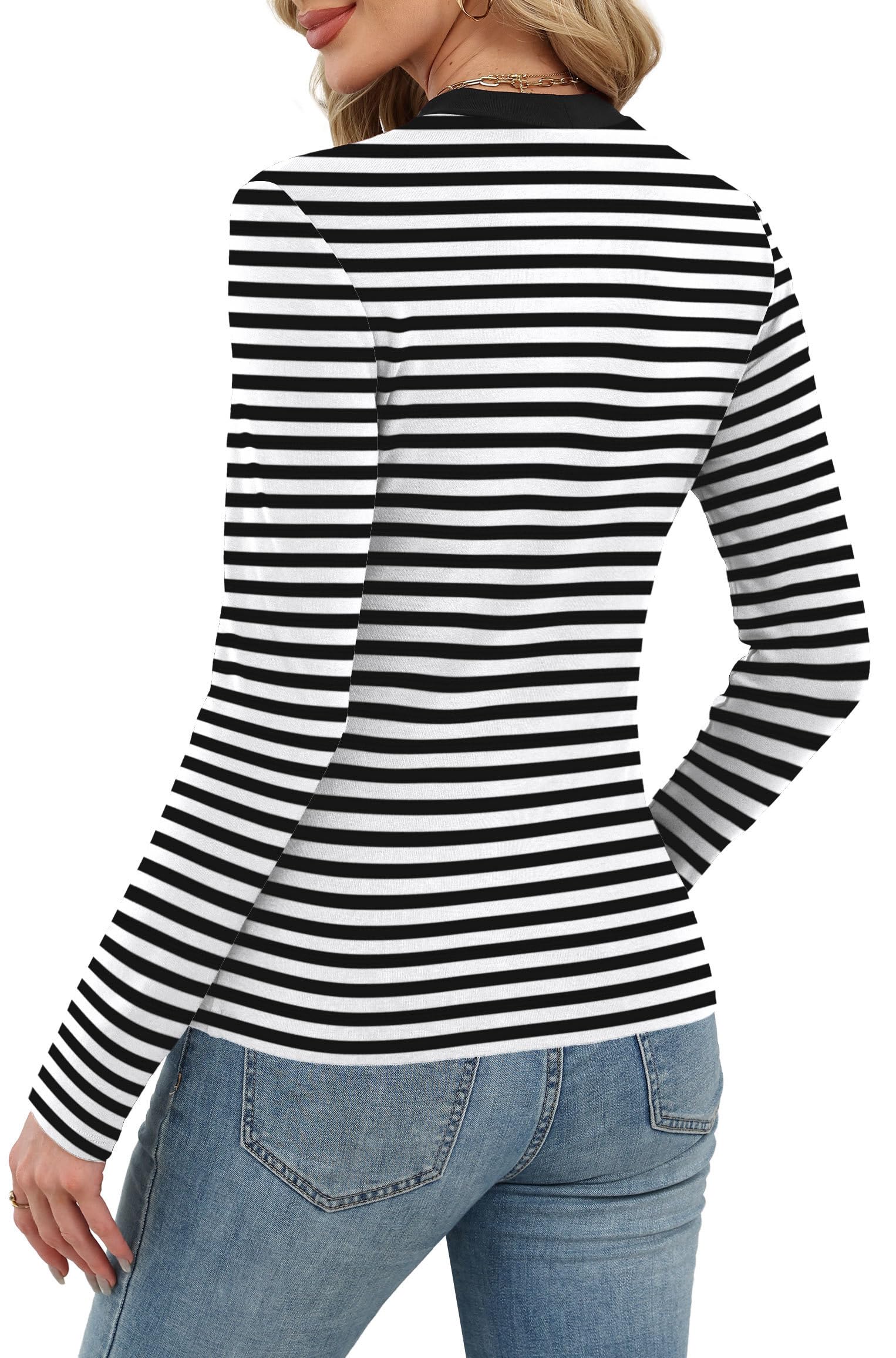 Women's Long Sleeve Thermal Shirt - Fleece Mock Neck Slim Fit Top