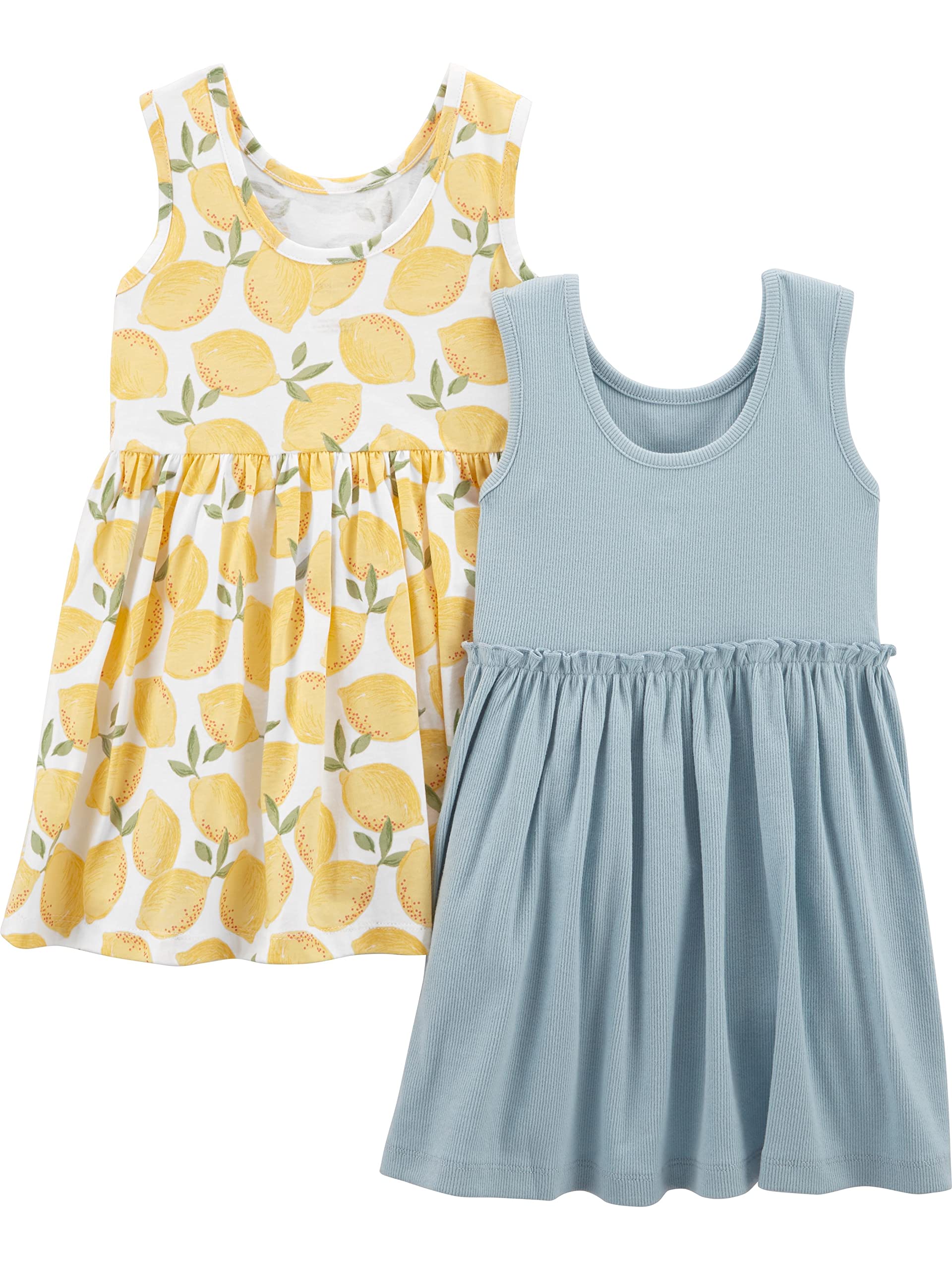 Girls Dress Set 2-Pack - Short Sleeve and Sleeveless Dresses