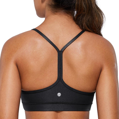 Women's Y-Back Sports Bra Padded Racerback Low Impact Workout Top