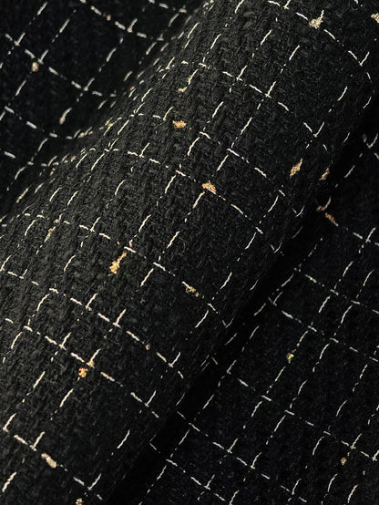 Women's Tweed Blazer Jacket - Open Front Stand Collar Professional Work Coat