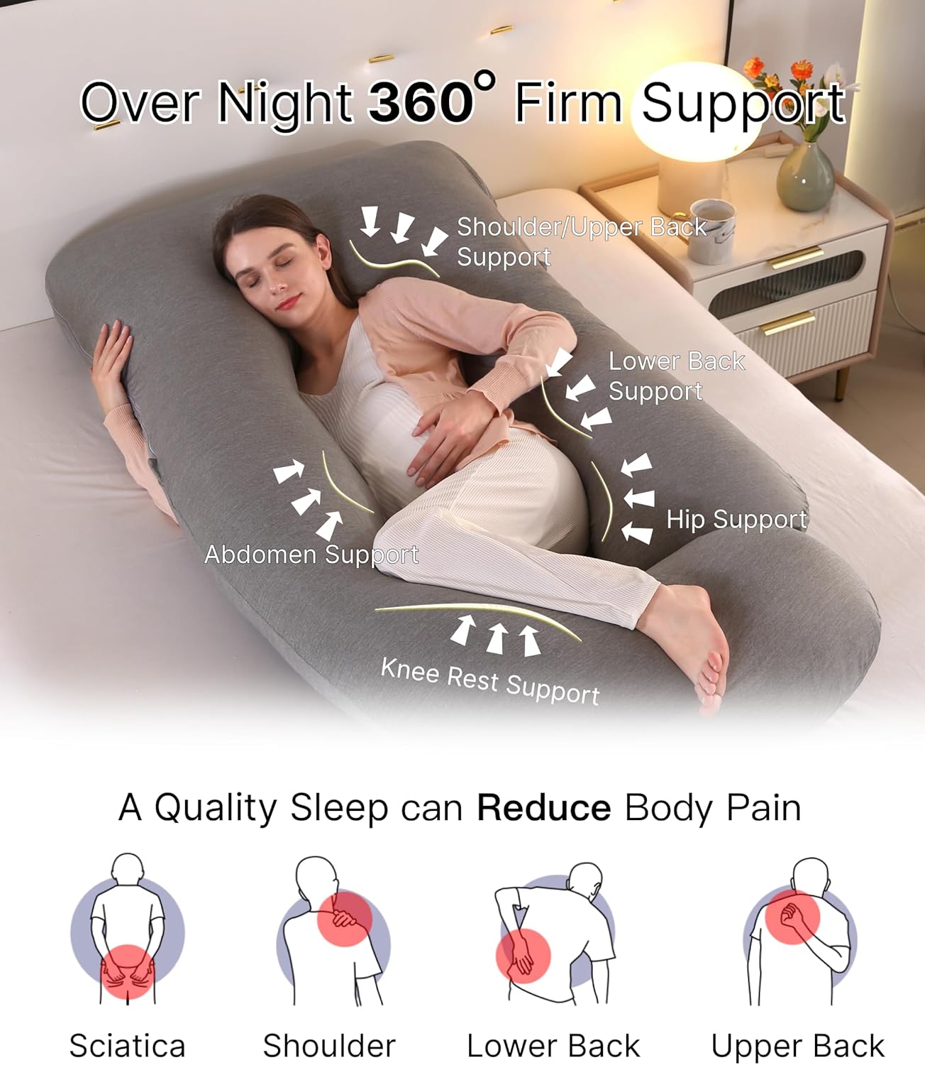 Full Body Pregnancy Pillow 57 Inch Maternity Support Pillow