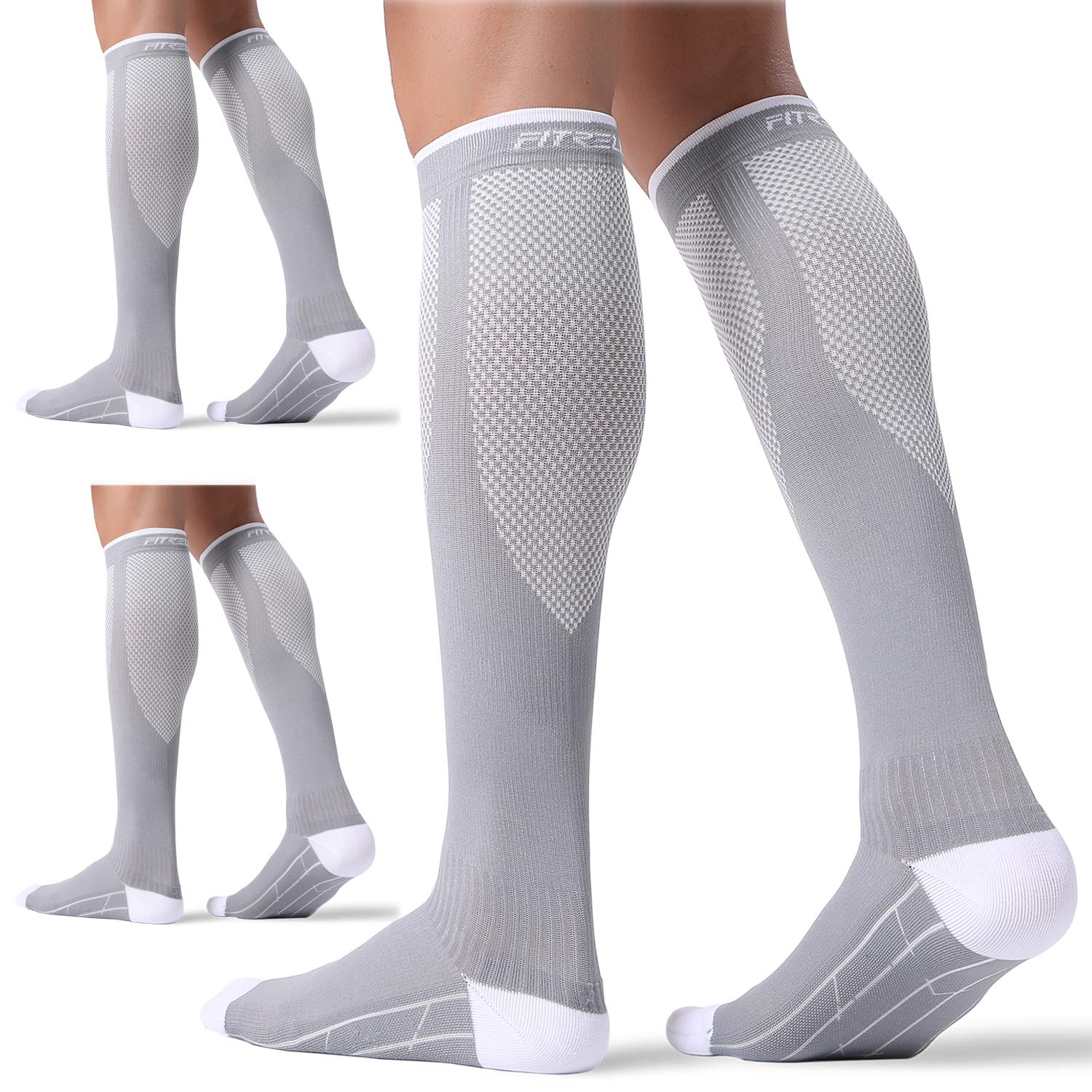 Compression Socks 20-30mmHg 3 Pairs Women Men Circulation Support