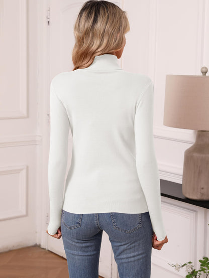 Women's Turtleneck Long Sleeve Shirt - Thermal Underwear Top for Fall Winter