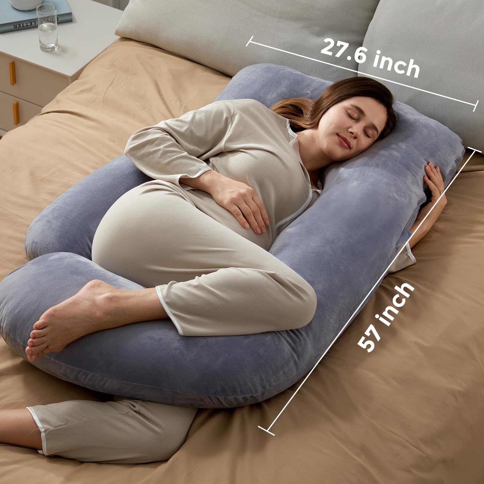 U-Shaped Full Body Pregnancy Pillow 57 Inch Maternity Support Pillow